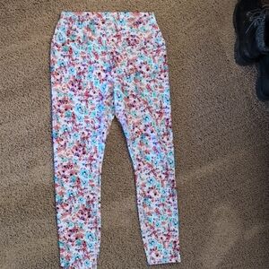 RBX Splashy Spring Watercolor Print Leggings Capris? sz M